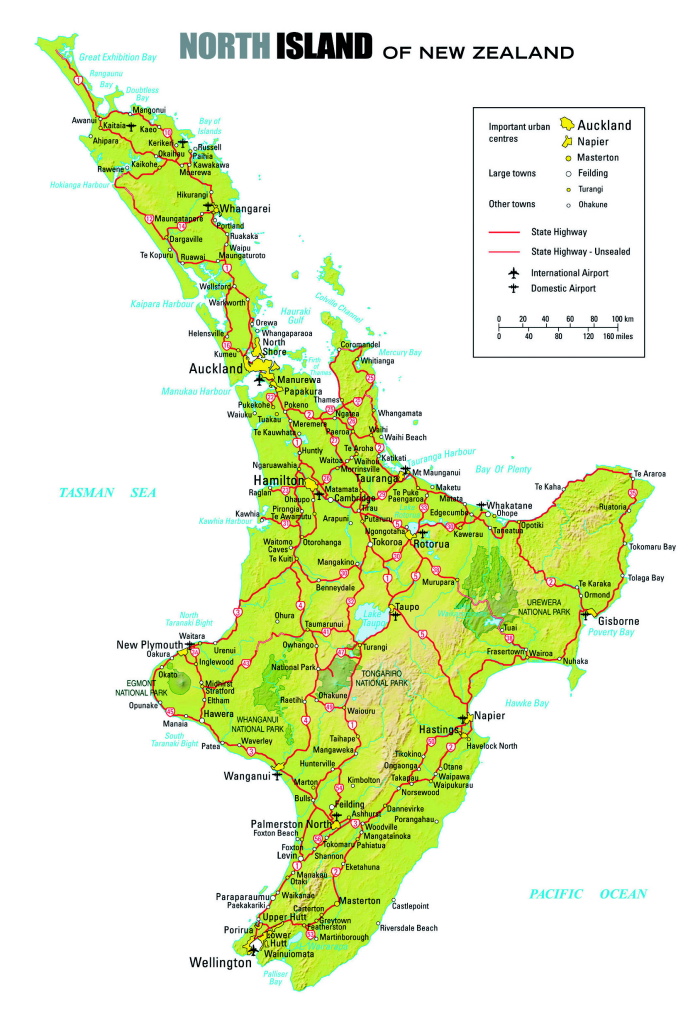 carte routière nouvelle zélande île du nord